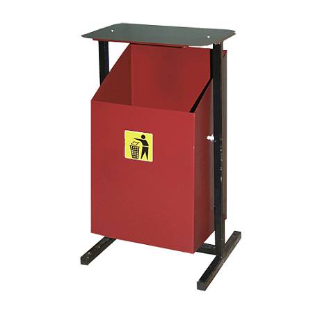 Урна уличная Уралочка 2 Красная с крышкой